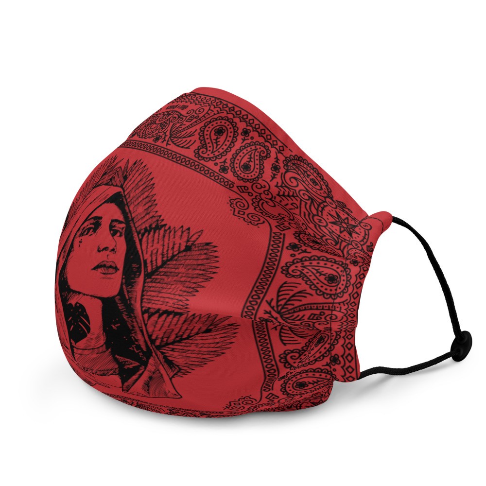 Our Lady of Perpetual Growth Red Premium Microfiber Face Mask