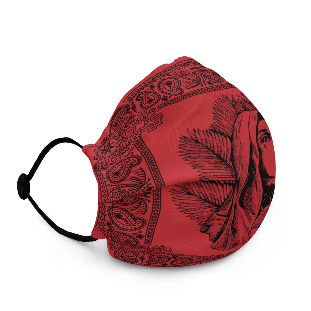 Our Lady of Perpetual Growth Red Premium Microfiber Face Mask