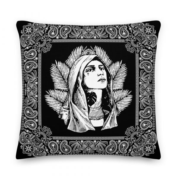 Our Lady of Perpetual Growth Black 22" x 22" Premium Pillow