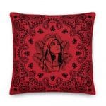 Mother of Monstera Red 22″ x 22″ Premium Pillow