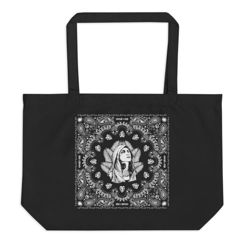 Mother of Monstera 20" Black Organic Tote Bag