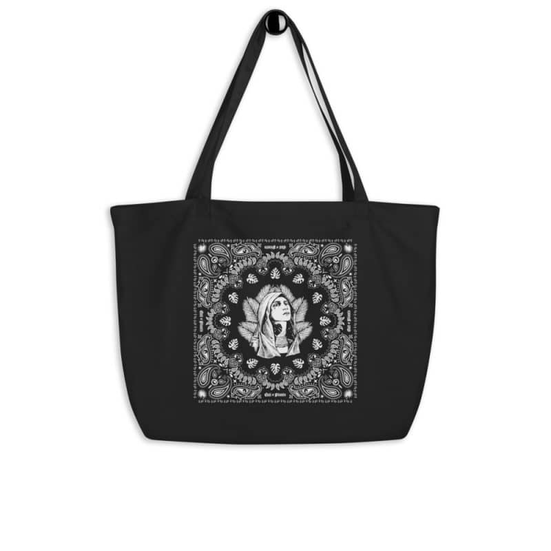 Mother of Monstera 20" Black Organic Tote Bag