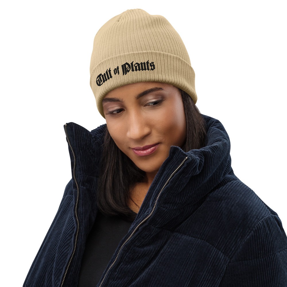 Cult of Plants Sand Organic Ribbed Beanie