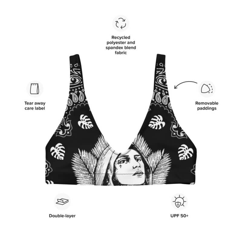 Mother of Monstera Recycled Padded Bikini Top