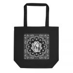 Mother of Monstera 16″ Black Organic Cotton Tote Bag