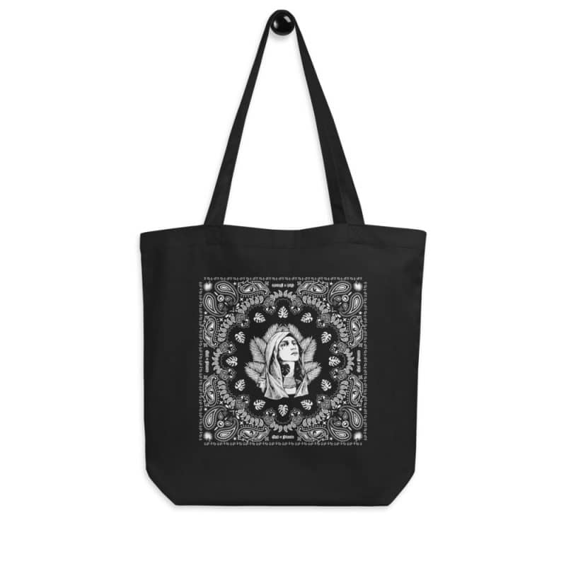 Mother of Monstera 16" Black Organic Cotton Tote Bag