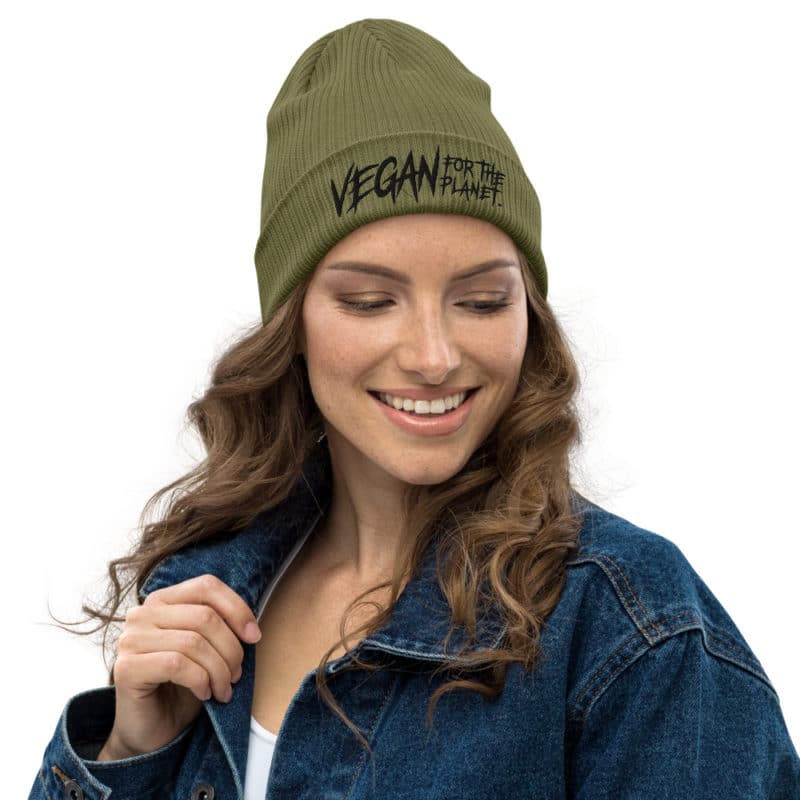 Vegan For The Planet Organic Ribbed Beanie