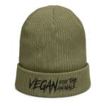 Vegan For The Animals Organic Ribbed Beanie