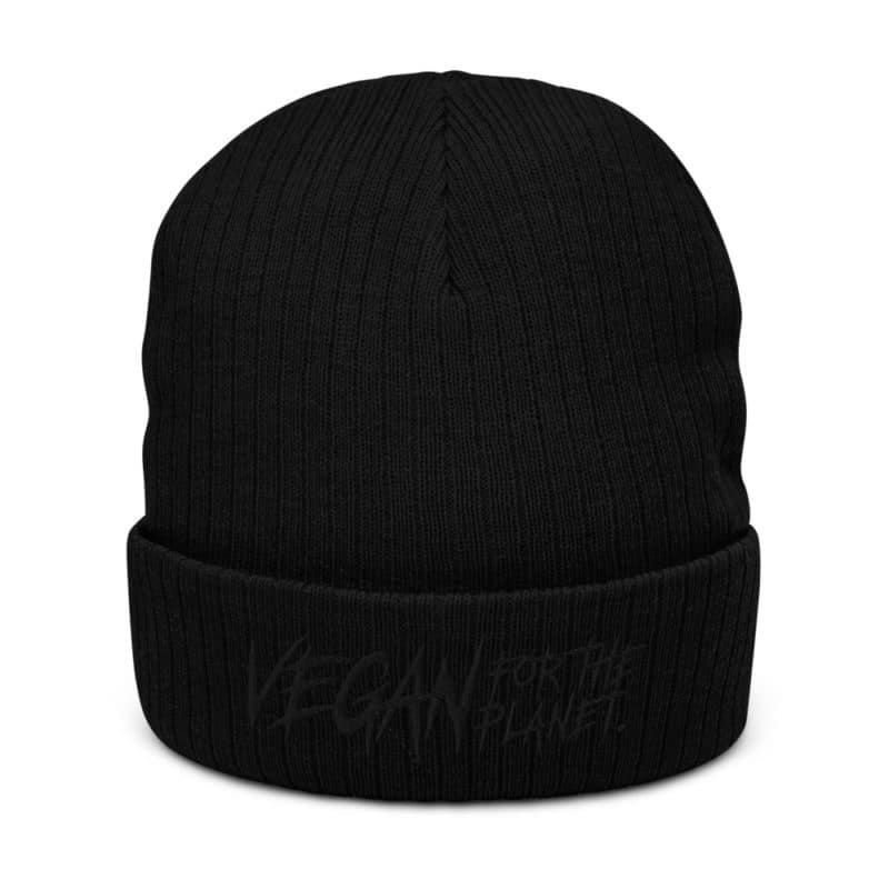 Vegan For The Planet Recycled Cuffed Beanie